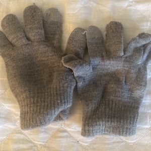 Kids gray acrylic gloves